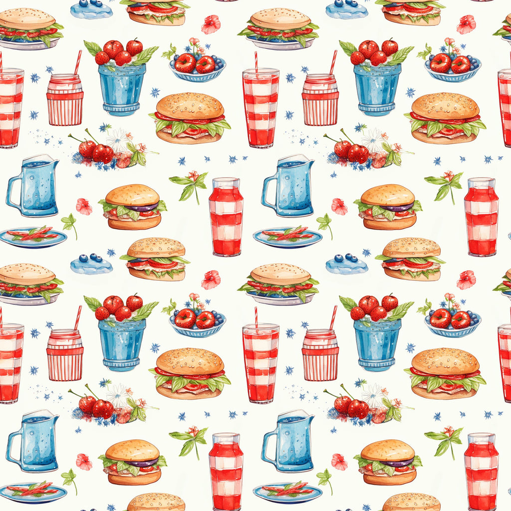 Patriotic Picnic Pattern 1 Minky Fabric