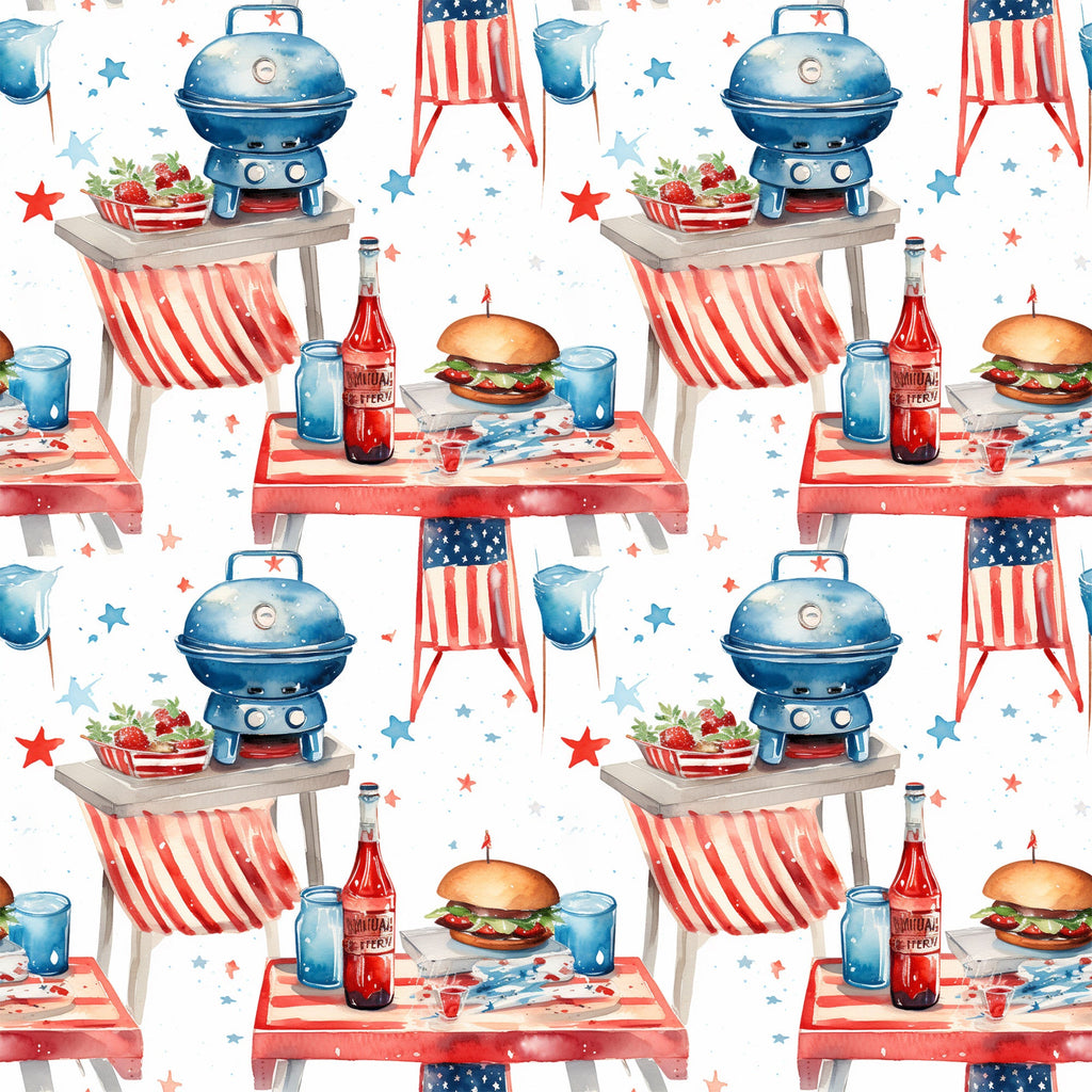 Patriotic Picnic Pattern 10 Minky Fabric