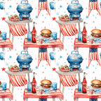 Patriotic Picnic Pattern 10 Minky Fabric