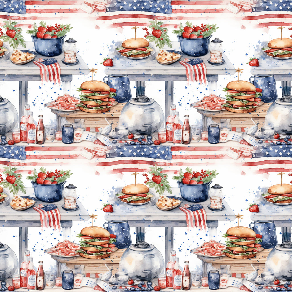 Patriotic Picnic Pattern 11 Minky Fabric