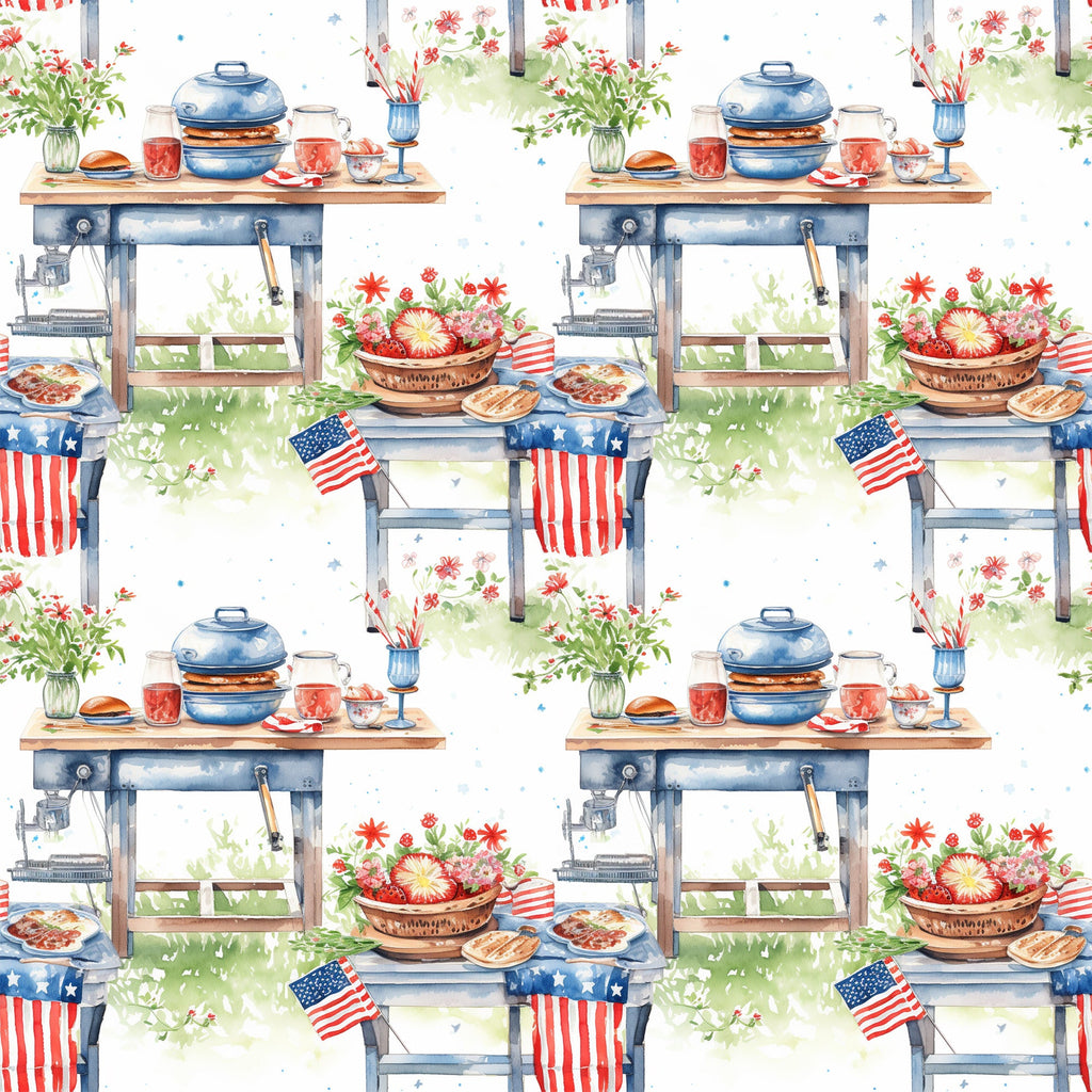 Patriotic Picnic Pattern 12 Minky Fabric