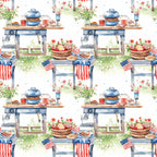 Patriotic Picnic Pattern 12 Minky Fabric