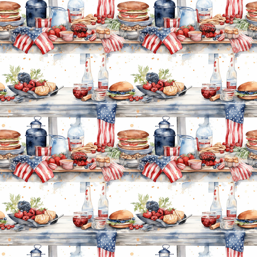 Patriotic Picnic Pattern 2 Minky Fabric