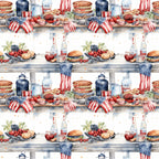 Patriotic Picnic Pattern 2 Minky Fabric