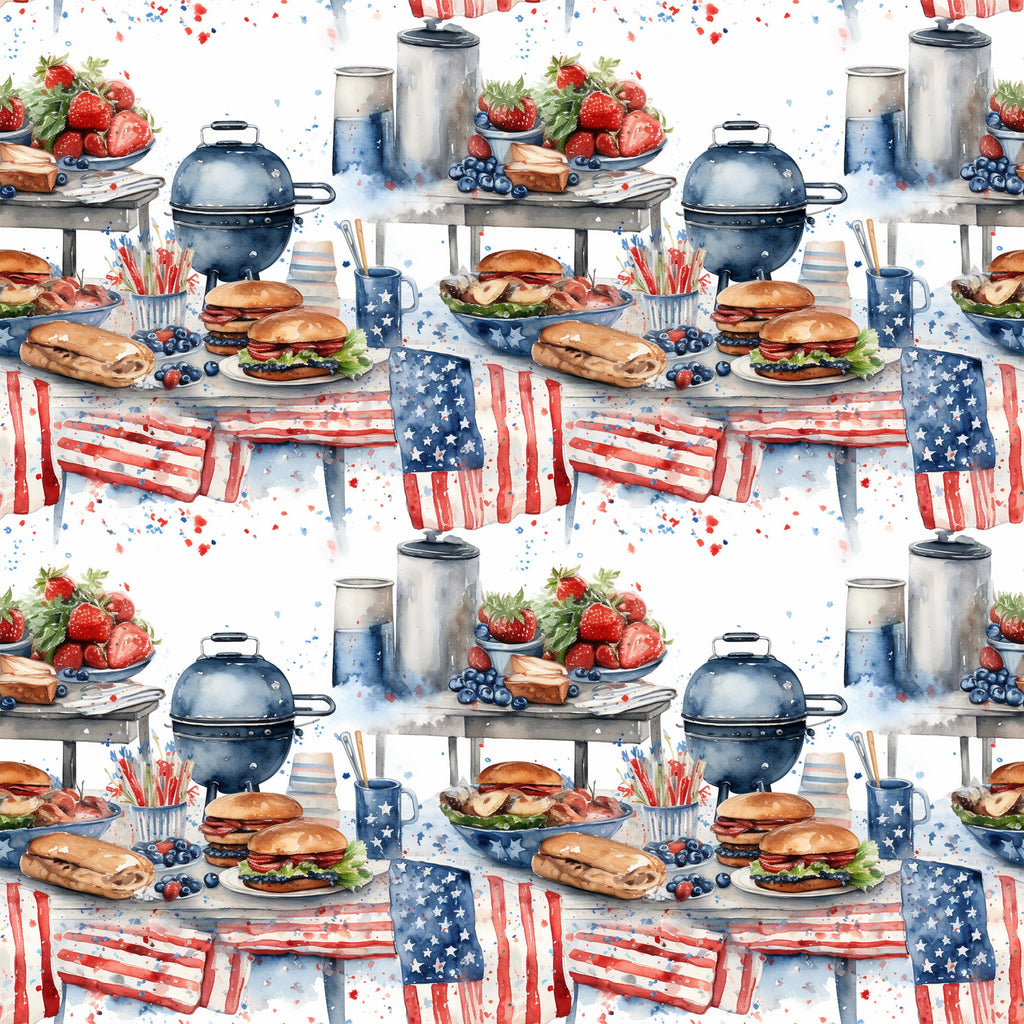 Patriotic Picnic Pattern 3 Minky Fabric