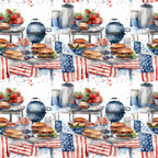 Patriotic Picnic Pattern 3 Minky Fabric