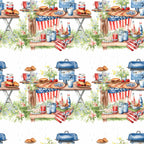 Patriotic Picnic Pattern 4 Minky Fabric