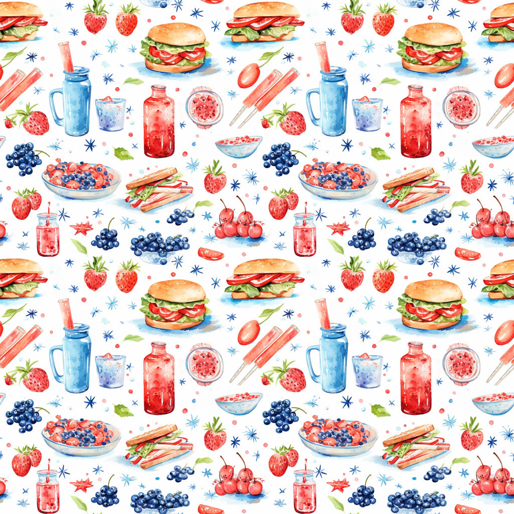 Patriotic Picnic Pattern 5 Minky Fabric