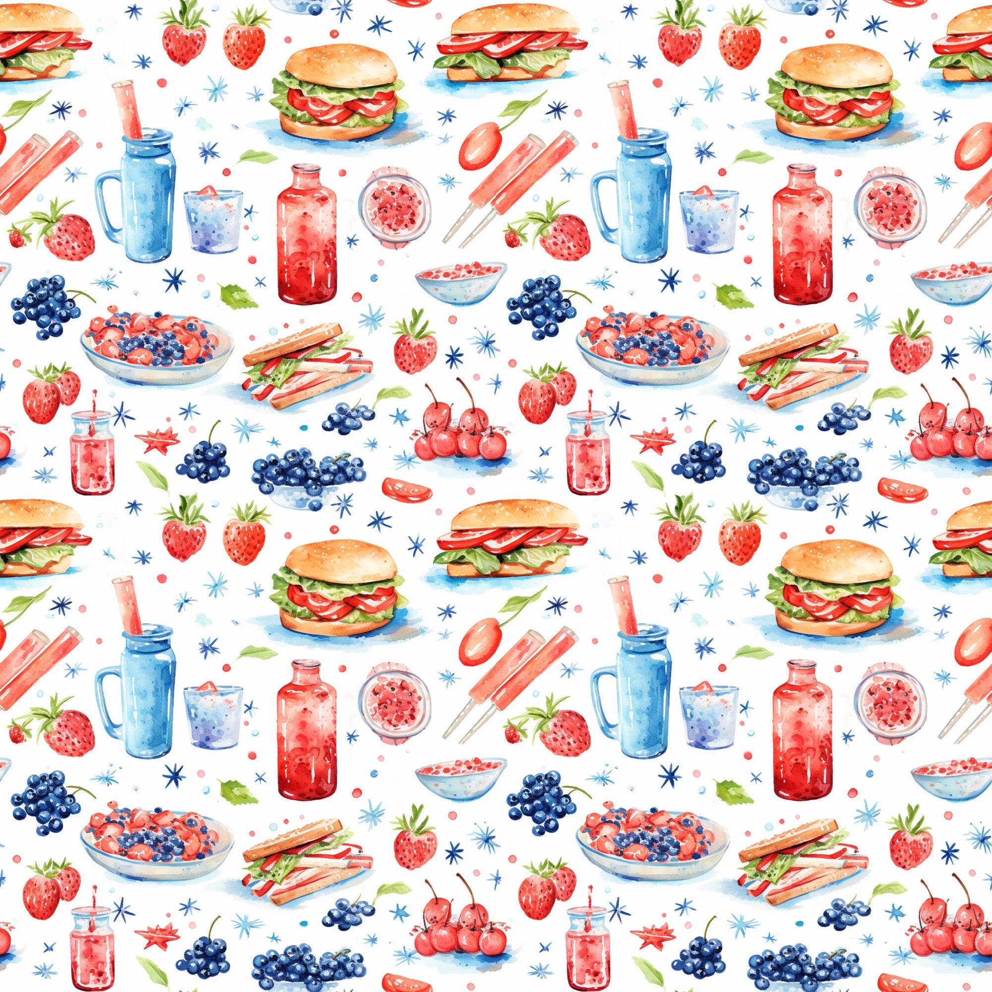 Patriotic Picnic Pattern 5 Minky Fabric