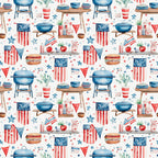 Patriotic Picnic Pattern 6 Minky Fabric