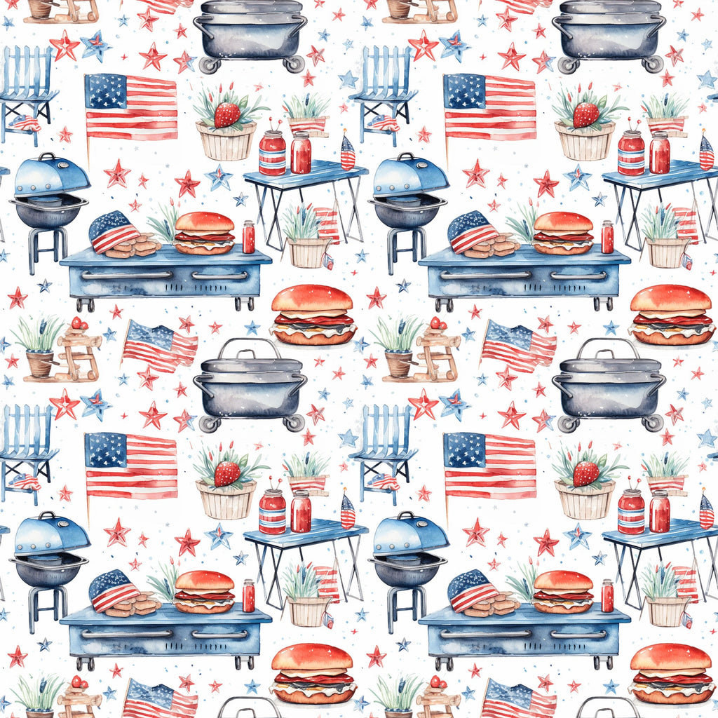 Patriotic Picnic Pattern 7 Minky Fabric