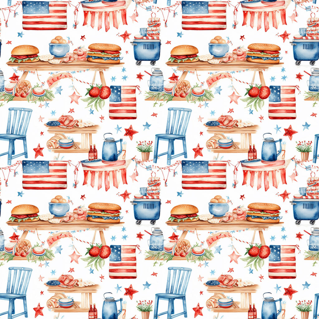 Patriotic Picnic Pattern 8 Minky Fabric