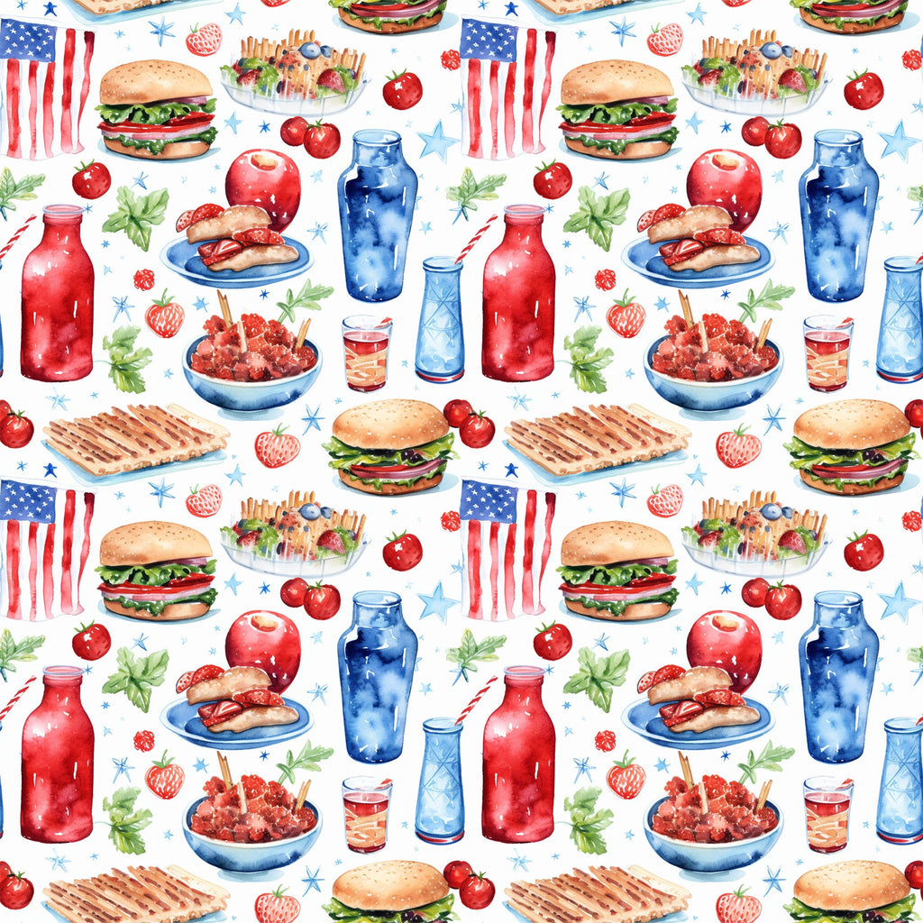 Patriotic Picnic Pattern 9 Minky Fabric