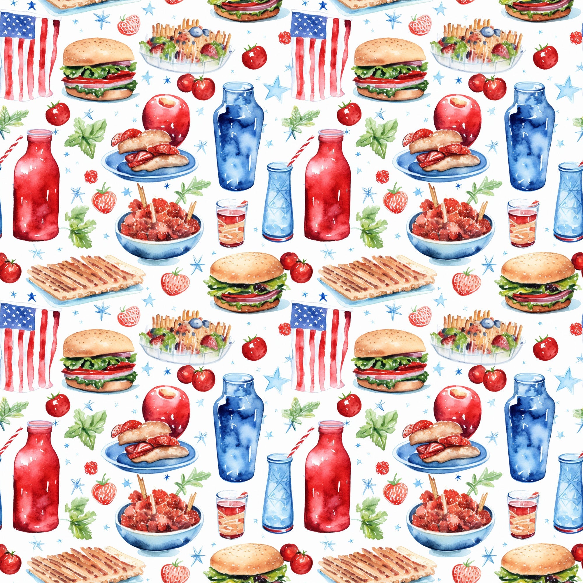 Patriotic Picnic Pattern 9 Minky Fabric