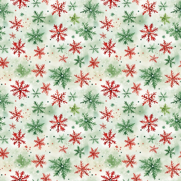 red, green, watercolor, snowflakes, christmas pattern,, fabric panel, winter motifs, scattered design, holiday fabric, festive colors, geometric snowflakes, repeating pattern, seasonal fabric, craft fabric, sewing material, winter wonderland, holiday quilting, christmas crafting, decorative snowflakes