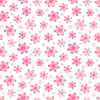 Pattern of pink and white geometric snowflakes on a white background.