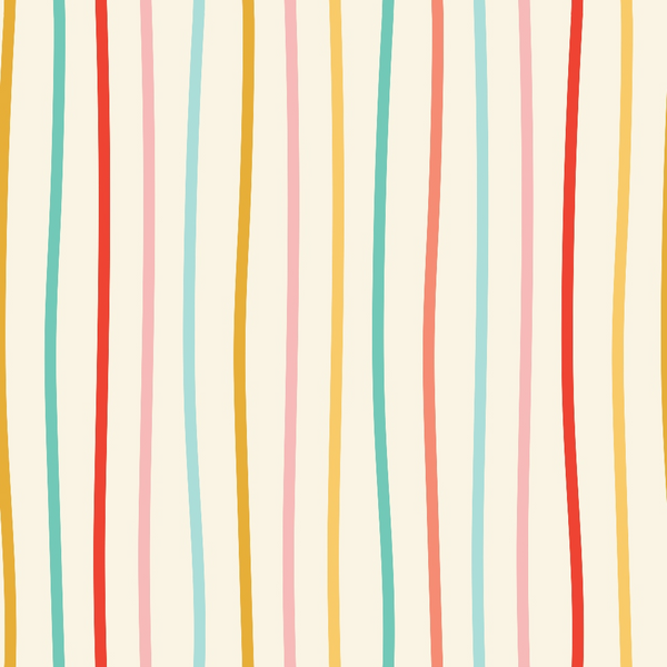 retro stripes, vertical stripes, mustard yellow, coral pink, mint green, light pink, cream background, mid-century modern, geometric pattern,, fabric panel, christmas colors, holiday fabric, striped design, pastel tones, cotton fabric, festive stripes, vintage style, cheerful colors