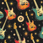 Rock Legends Guitars Pattern 2 Minky Fabric