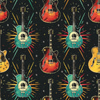 Rock Legends Guitars Pattern 3 Minky Fabric
