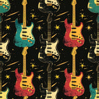 Rock Legends Guitars Pattern 4 Minky Fabric