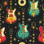 Rock Legends Guitars Pattern 6 Minky Fabric