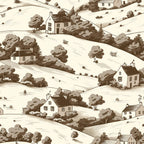 Countryside Cottages Pattern 1 Minky Fabric
