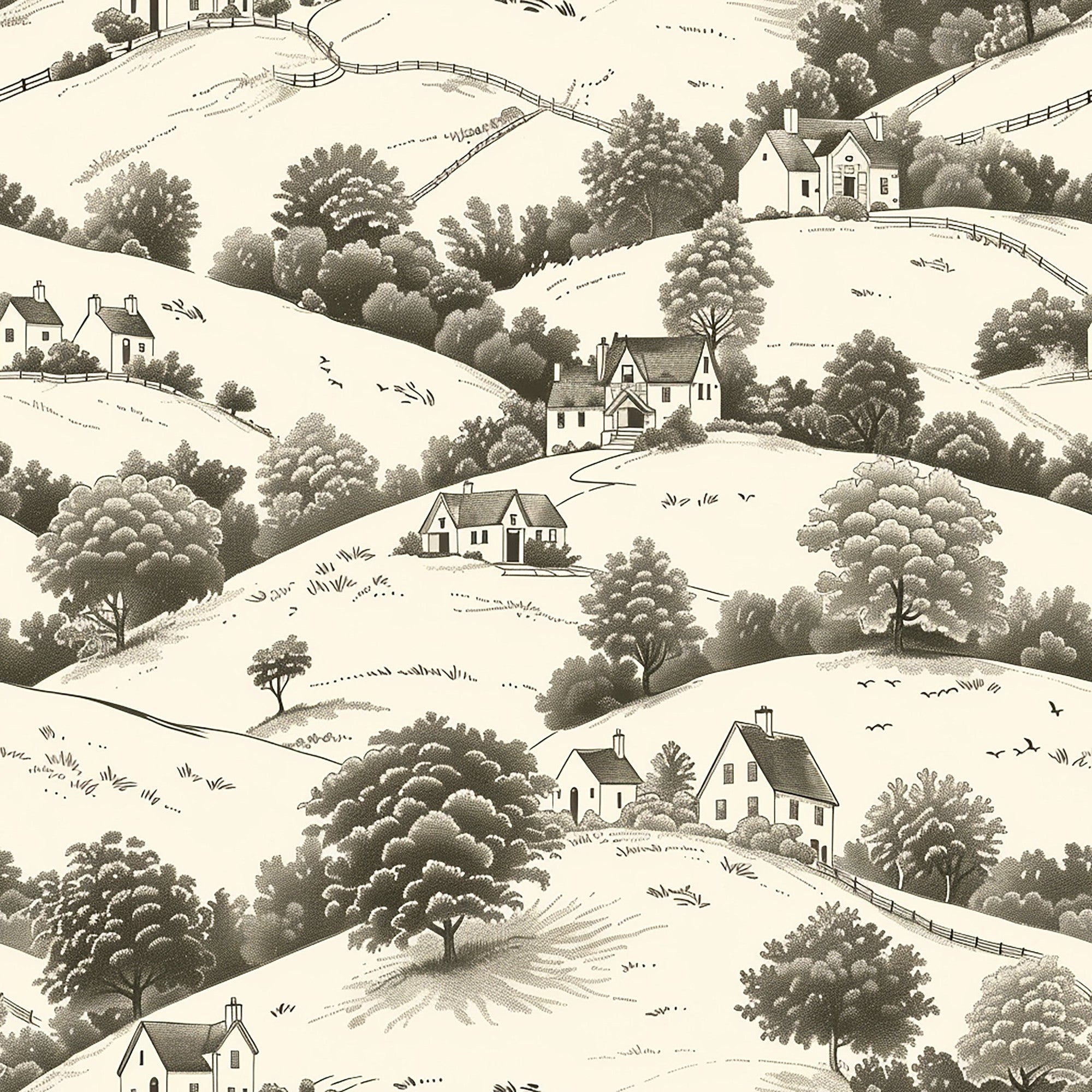 Countryside Cottages Pattern 12 Minky Fabric