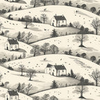 Countryside Cottages Pattern 2 Minky Fabric