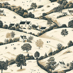 Countryside Cottages Pattern 3 Minky Fabric