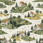 Countryside Cottages Pattern 6 Minky Fabric