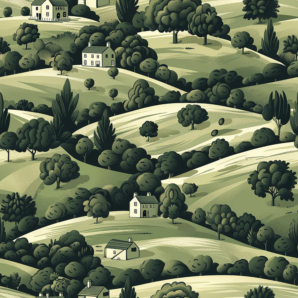 Countryside Cottages Pattern 9 Minky Fabric
