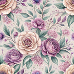 Dusty Rose Garden Pattern 10 Minky Fabric