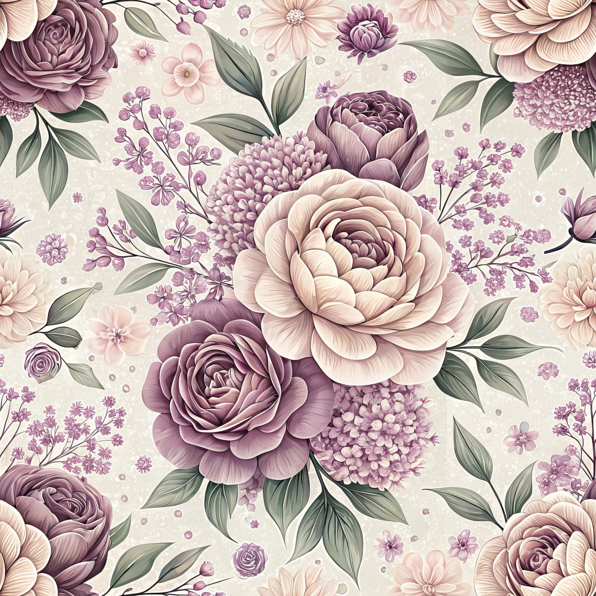 Dusty Rose Garden Pattern 11 Minky Fabric