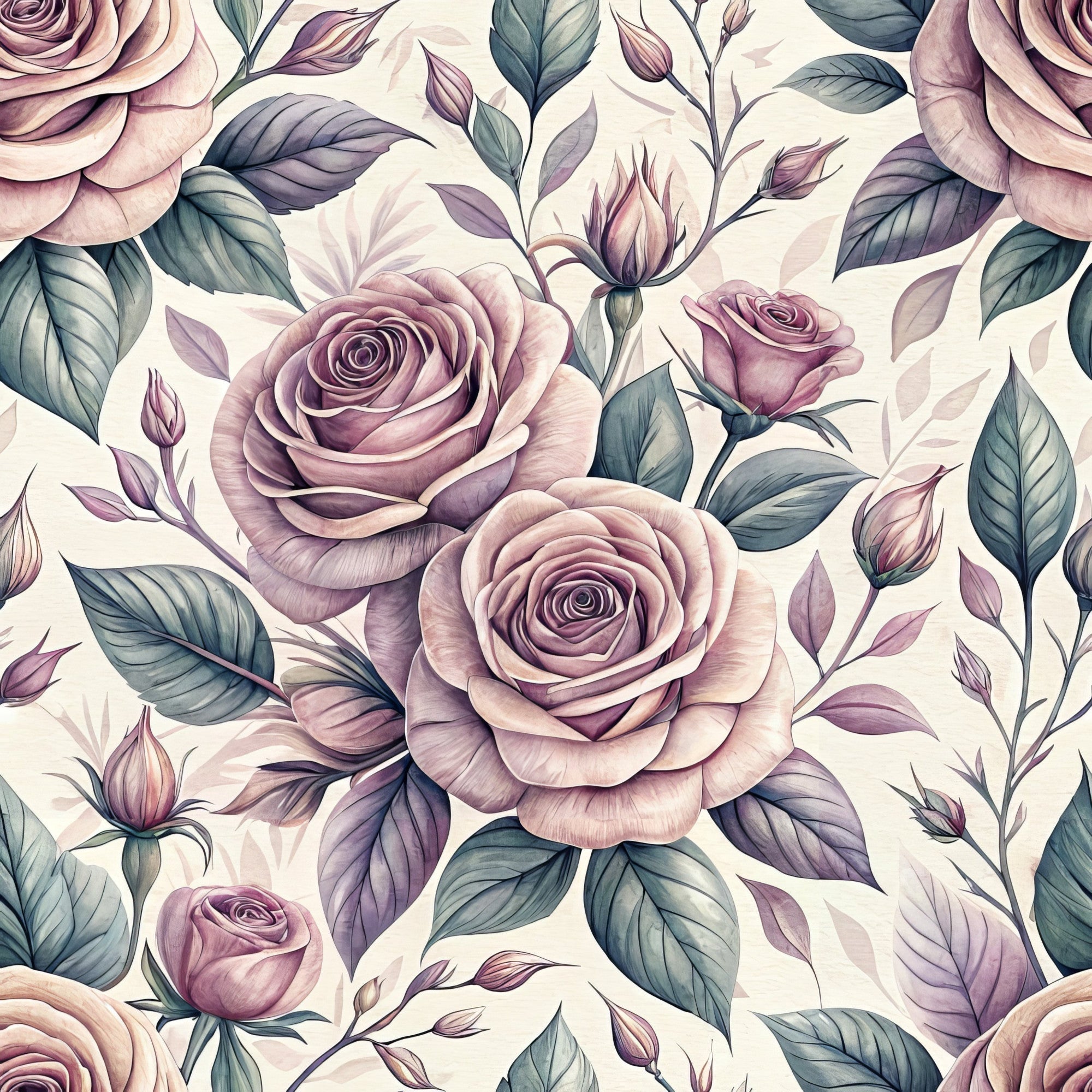 Dusty Rose Garden Pattern 14 Minky Fabric