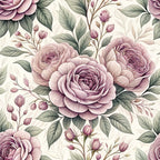 Dusty Rose Garden Pattern 15 Minky Fabric