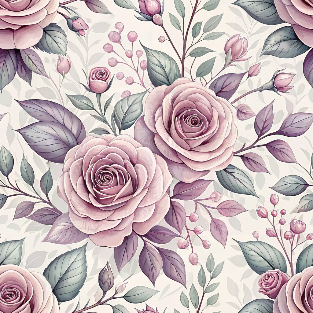 Dusty Rose Garden Pattern 7 Minky Fabric