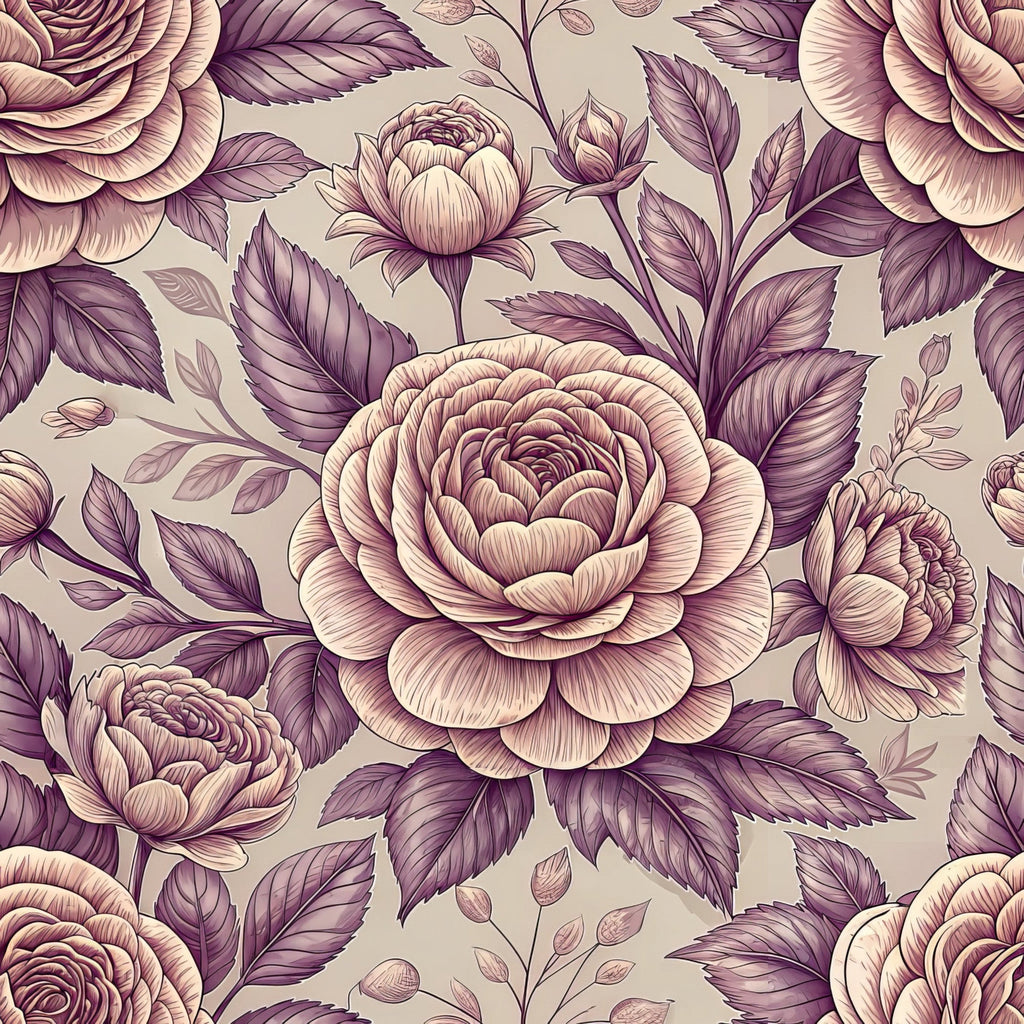 Dusty Rose Garden Pattern 9 Minky Fabric