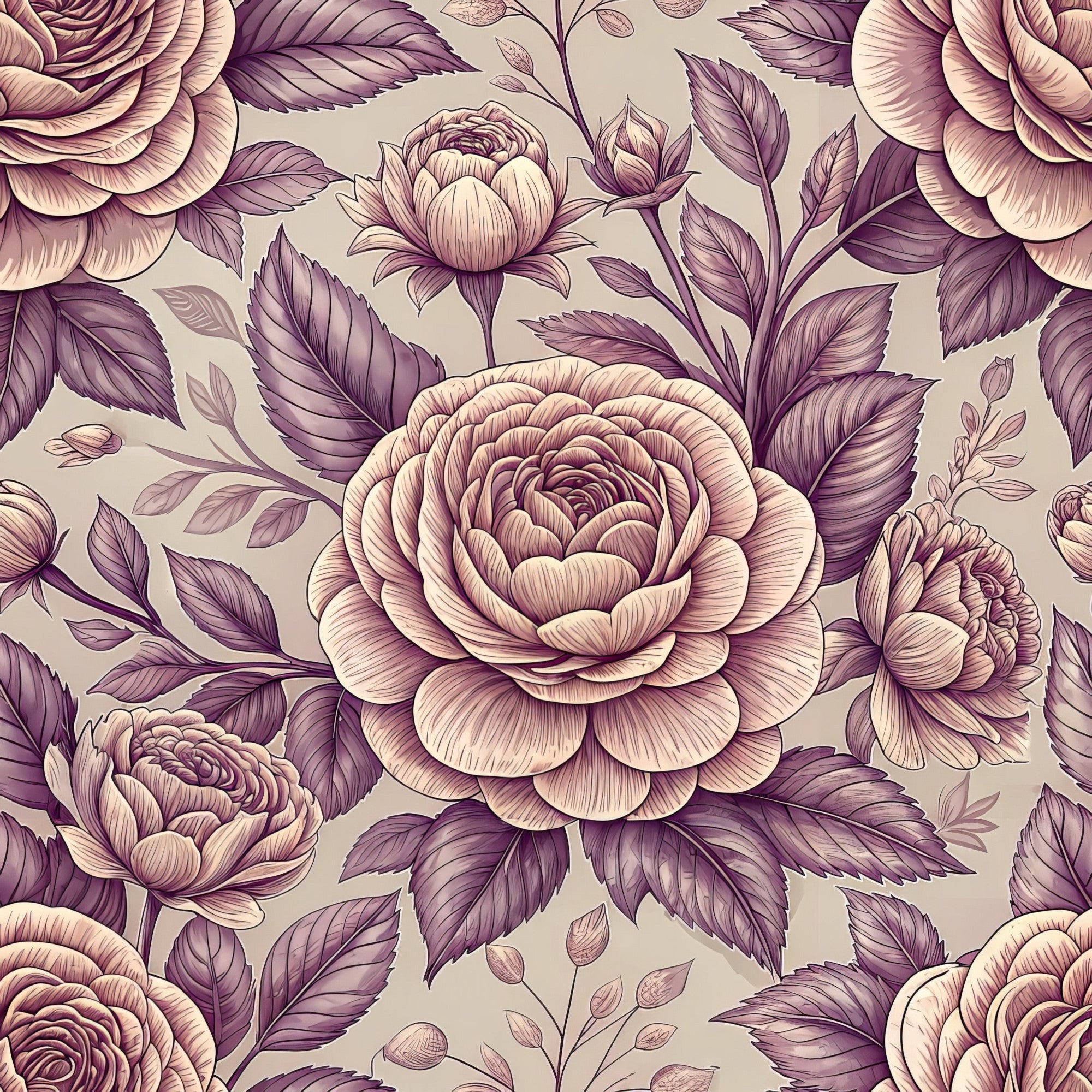 Dusty Rose Garden Pattern 9 Minky Fabric