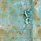 Gilded Lace Script Pattern 5 Minky Fabric