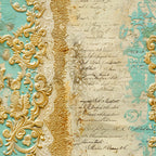 Gilded Lace Script Pattern 7 Minky Fabric