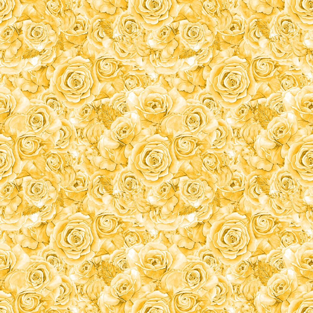 Pattern of yellow roses overlapping in a seamless floral design.