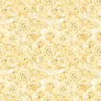 Pattern of overlapping yellow roses with detailed petals and leaves.