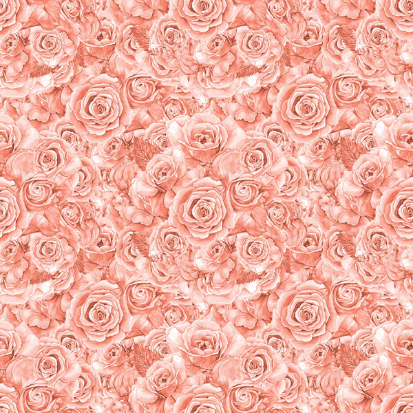 Seamless pattern of densely packed pink roses with detailed petals, creating a textured floral background.