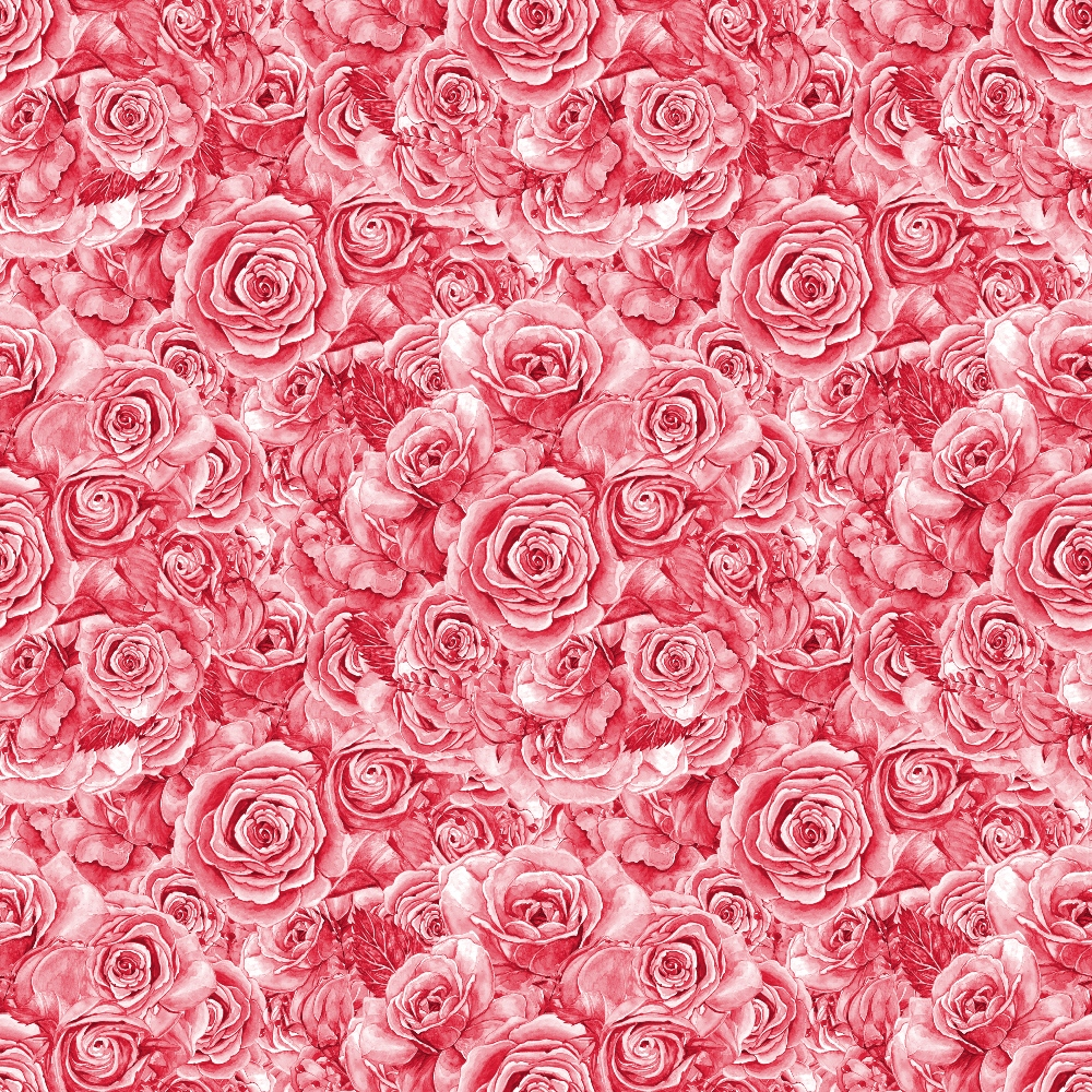 Seamless pattern of densely packed pink roses with intricate details, creating a lush floral design.