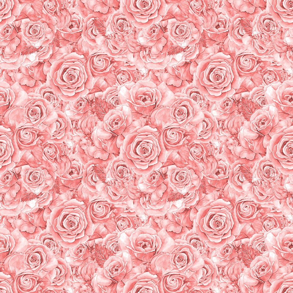 A seamless pattern of pink roses densely arranged, forming an intricate floral design.
