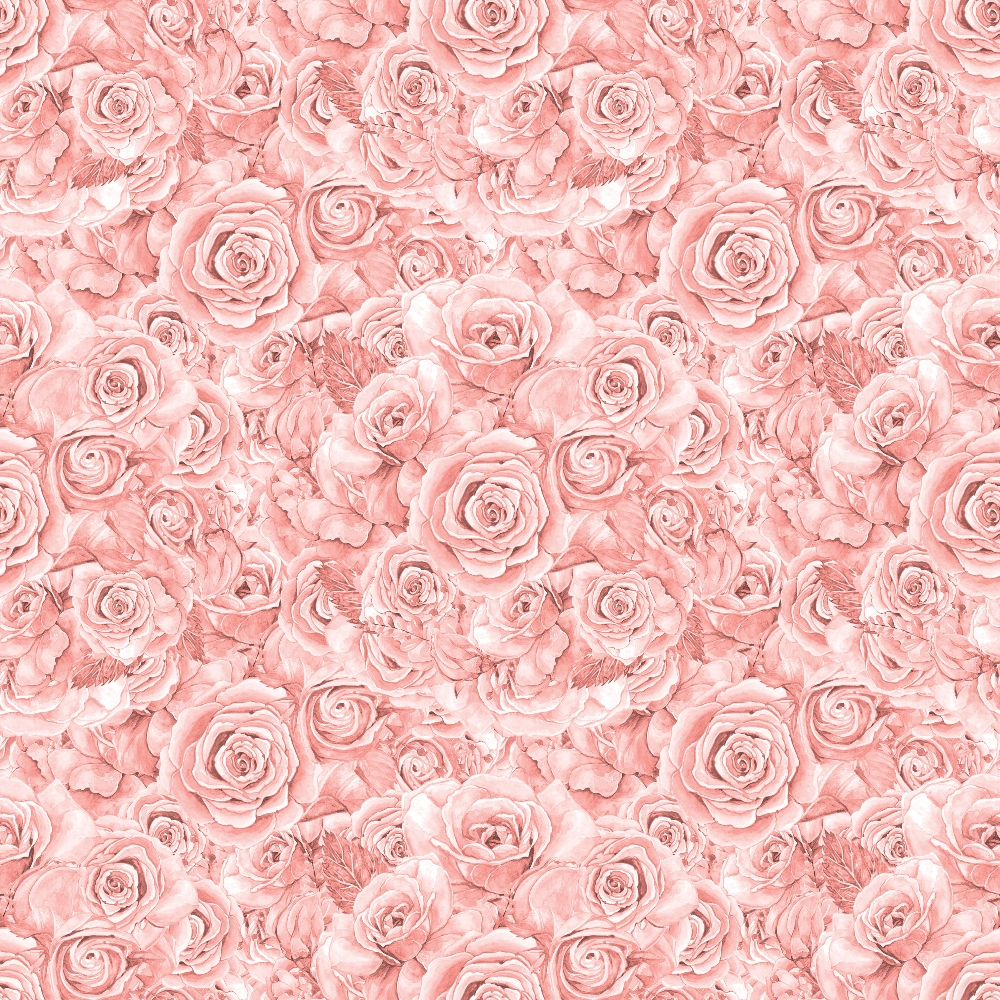 A seamless pattern of pink roses in full bloom, densely arranged, creating a floral tapestry.
