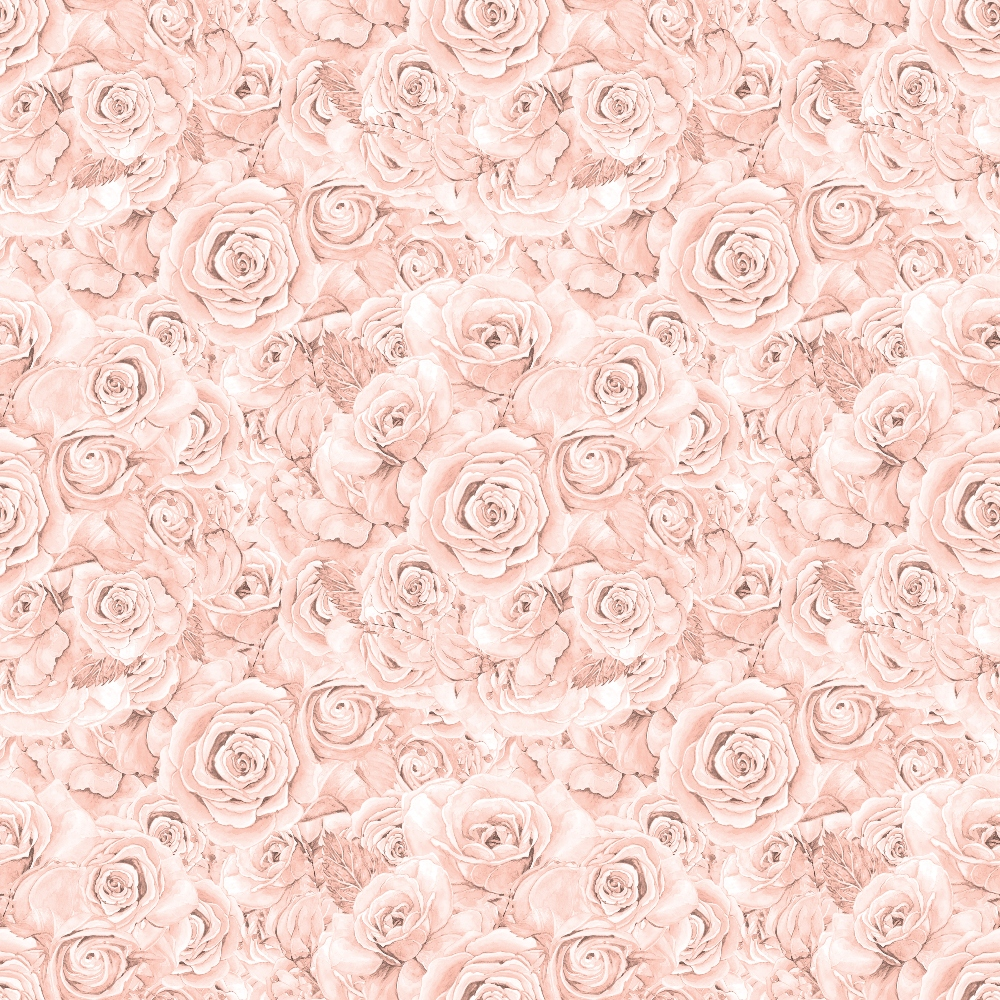 A pattern of light pink roses densely arranged, creating a floral background.