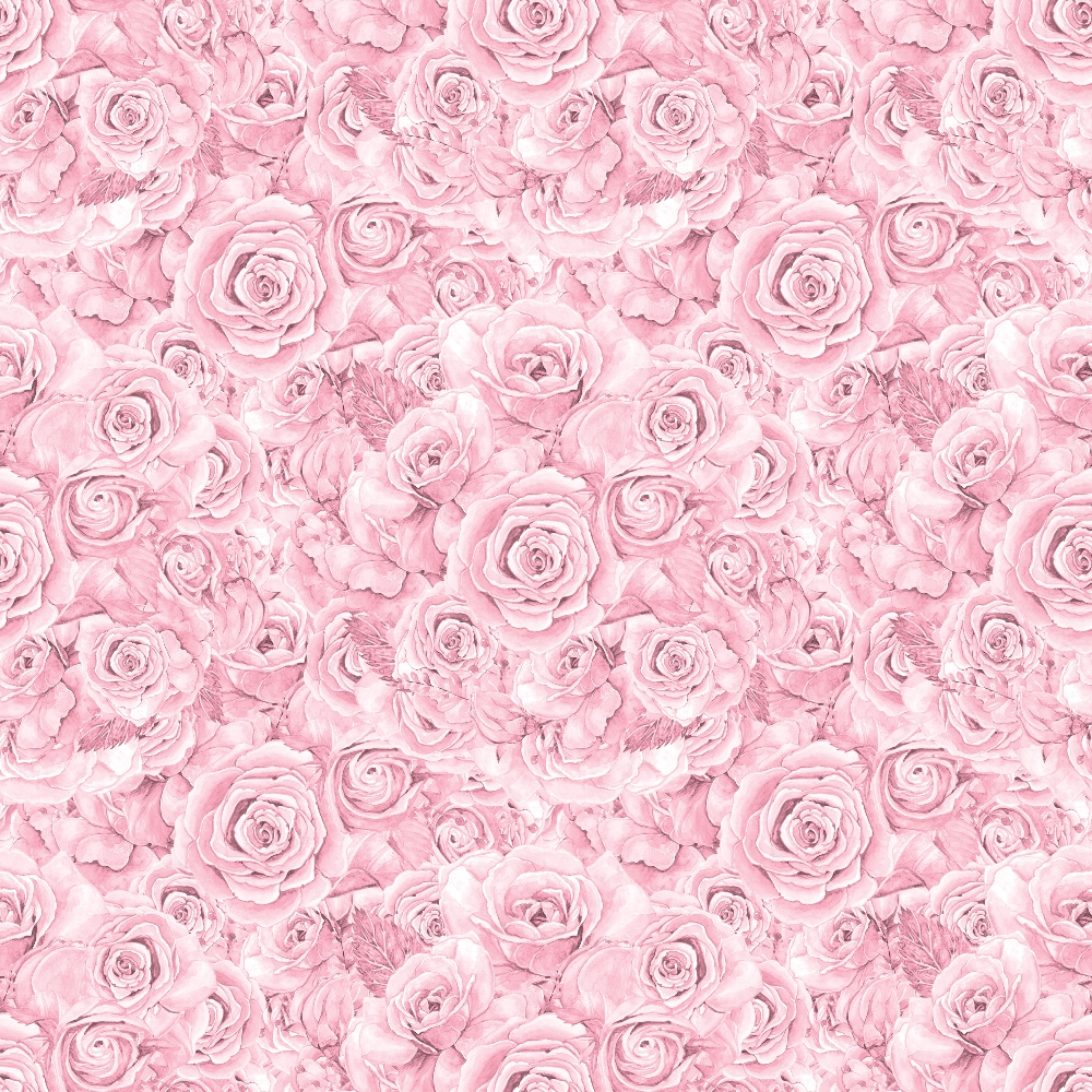 A seamless pattern of pink roses in full bloom, densely packed to cover the entire image.