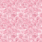 Pattern of overlapping pink roses and peonies with detailed petals, creating a seamless floral background.