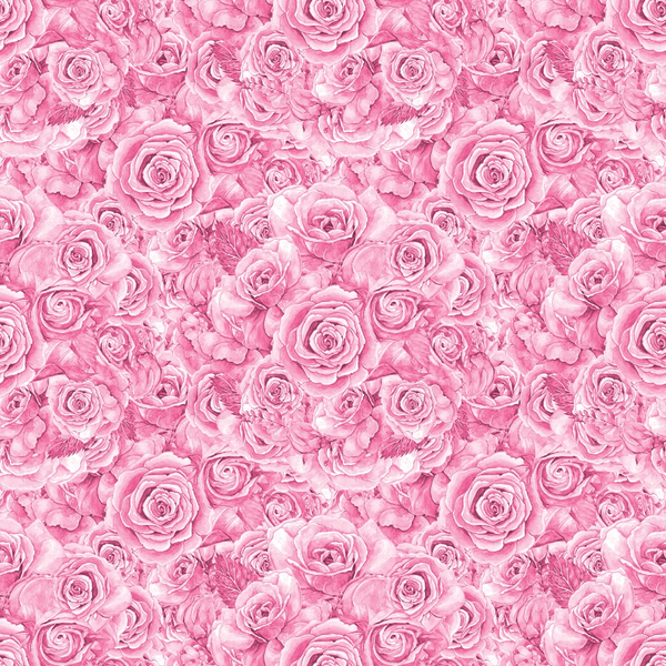 Seamless pattern of pink roses filling the entire image, arranged closely together, creating a dense floral texture.